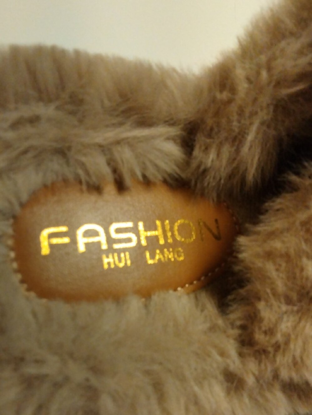 Cozy Faux-Fur Slide Slippers in Taupe - Picture 3 of 5